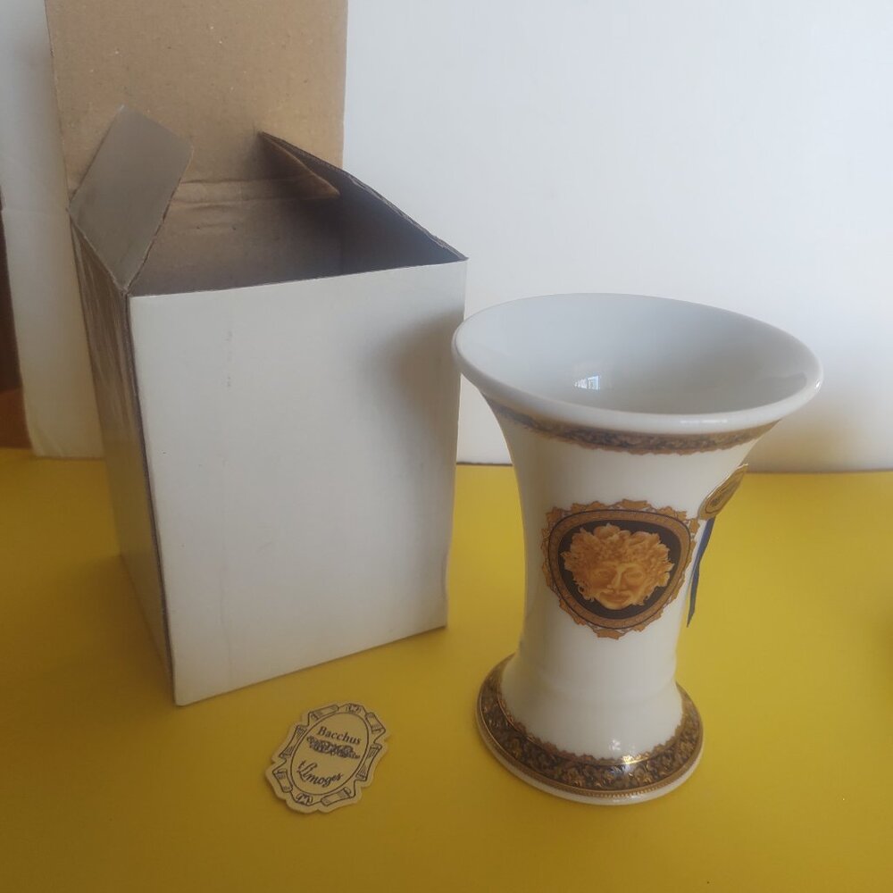 Bacchus Limoges Hand Painted Vase 5"